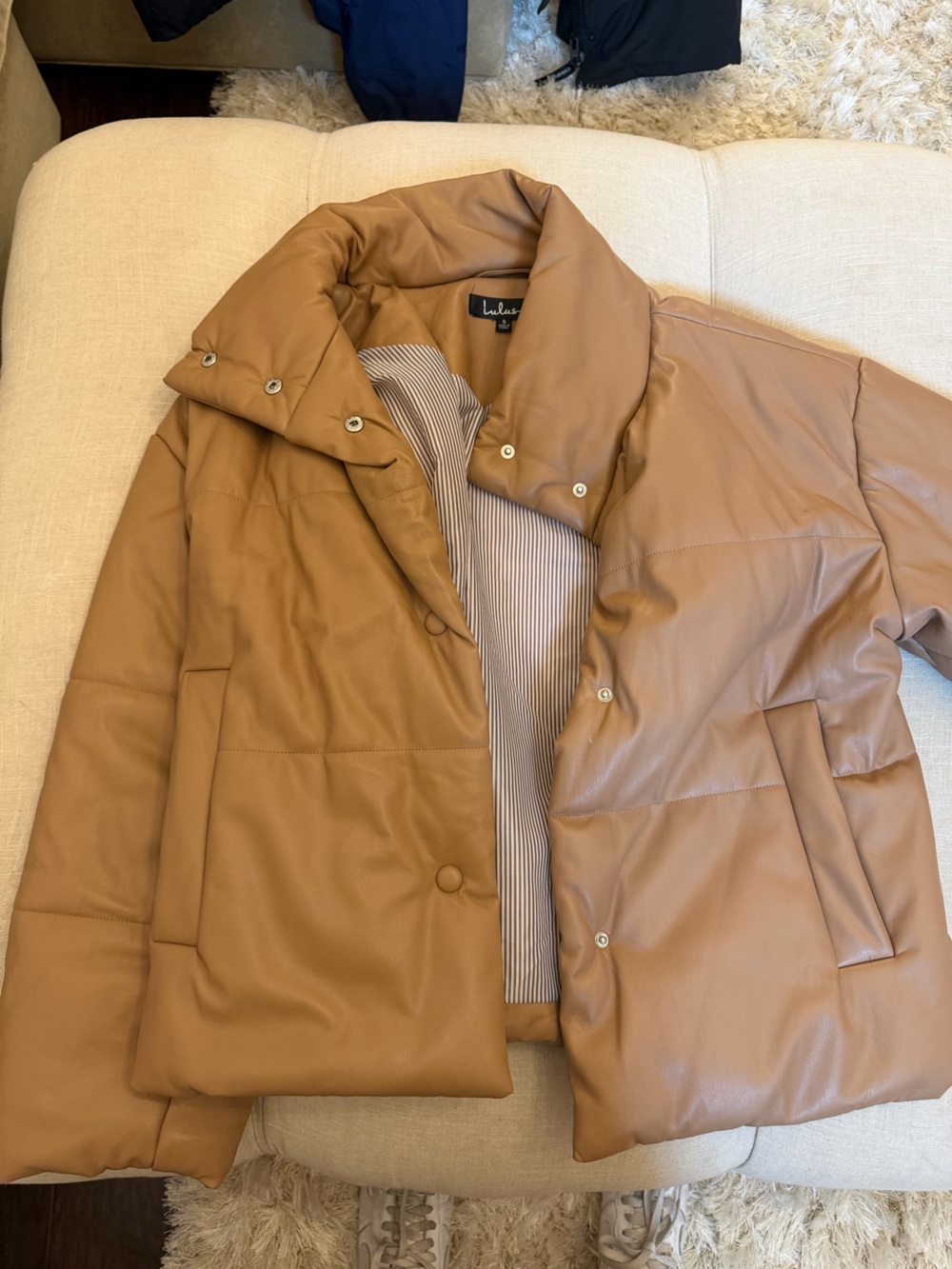 Lulu's Men's Camel Tan Puffer Jacket - Picture 1 of 2
